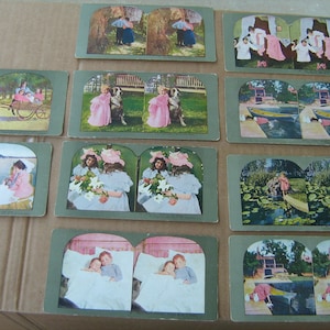10 assorted antique 1890s stereoscope view cards  L-17