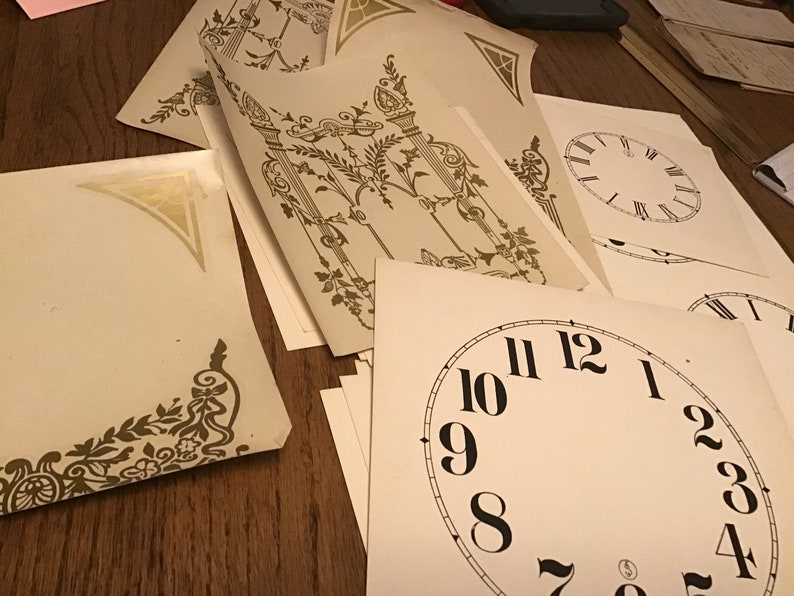 18 Pc. Assorted Size Paper Clock Faces From Old Jewelry Store Etsy