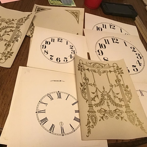 18 pc. Assorted size paper clock faces from Old jewelry store