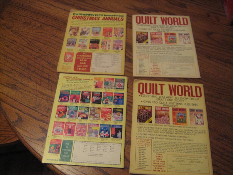 lot.4 lot of 4 1970-80s quilt world magazines