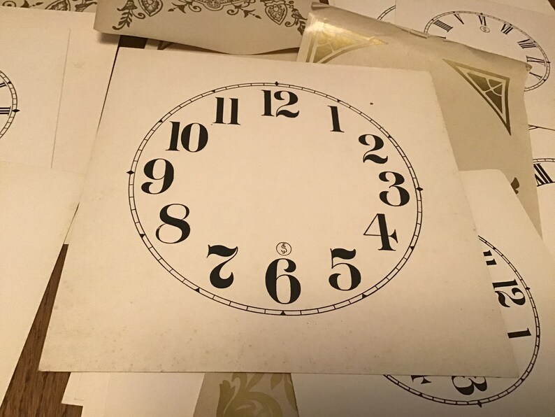 18 Pc. Assorted Size Paper Clock Faces From Old Jewelry Store Etsy