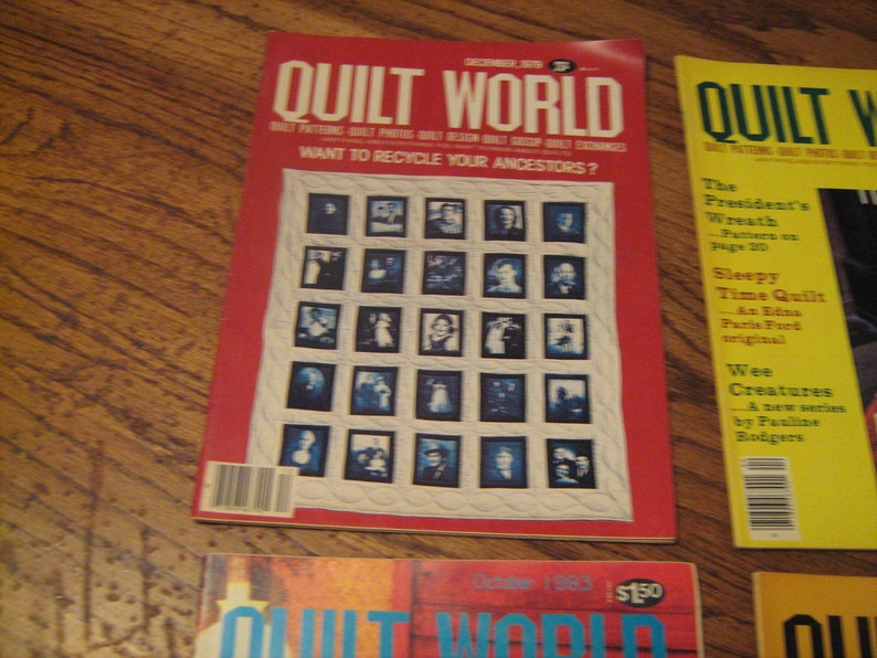 lot.4 lot of 4 1970-80s quilt world magazines