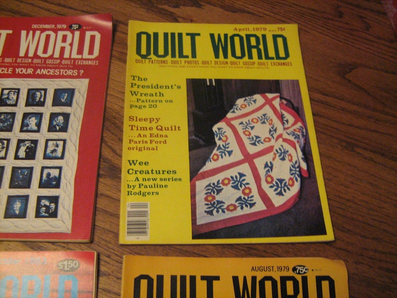 lot.4 lot of 4 1970-80s quilt world magazines