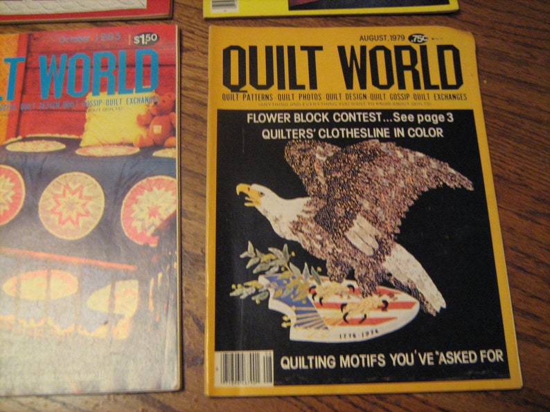 lot.4 lot of 4 1970-80s quilt world magazines