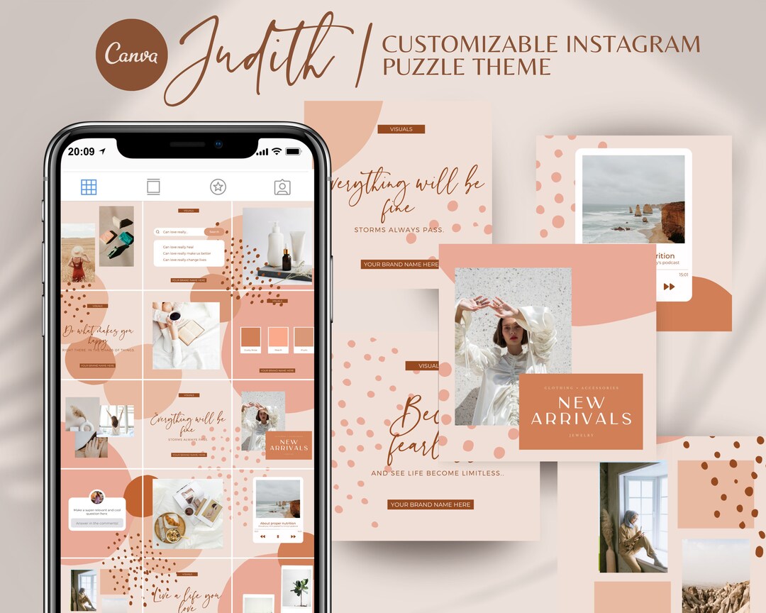 Instagram Puzzle Template for Brands and Bloggers Judith Canva Template ...
