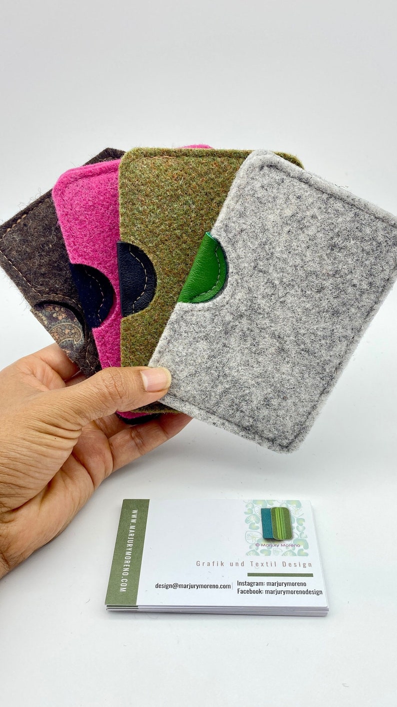 Felt and leather business card holders image 1