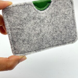 Felt and leather business card holders Gray