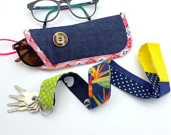 Gift set with sunglasses or reading glasses case and lanyard jeans 2