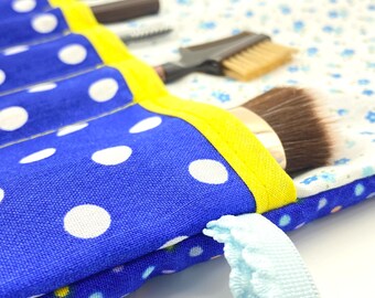 Cotton pen/brush roll - Azul