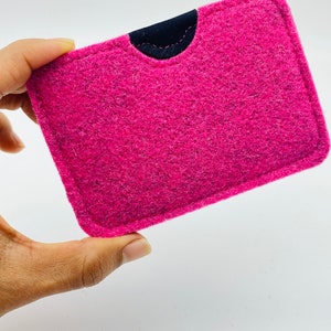 Felt and leather business card holders Pink