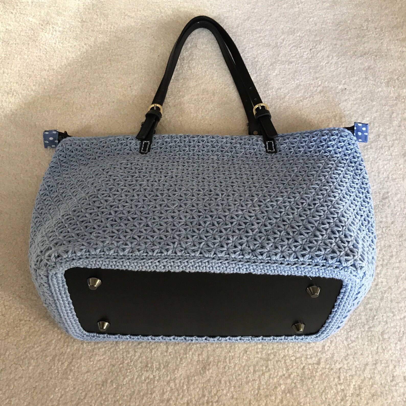 Large Shoulder Purse Light Blue Etsy