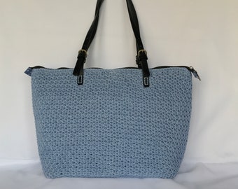 Light blue  shoulder crochet bag