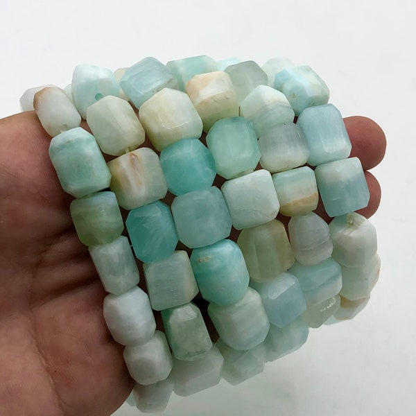 14 Pieces Top Quality Caribbean Blue Calcite From Pakistan @... Size : 15mm to 13mm