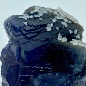 1012 Gram Unique Blue & Gray Phantom FLUORITE With CALCITE Crystal Specimen From Pakistan ... Size : 133x80x56 mm image 10