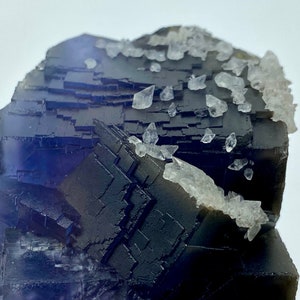 1012 Gram Unique Blue & Gray Phantom FLUORITE With CALCITE Crystal Specimen From Pakistan ... Size : 133x80x56 mm image 5