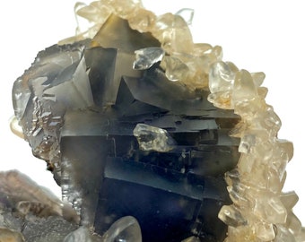 482 Gram Unique Cubic FLUORITE With CALCITE Specimen From Pakistan @... Size : 100x72x65 mm