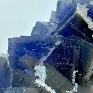 1012 Gram Unique Blue & Gray Phantom FLUORITE With CALCITE Crystal Specimen From Pakistan ... Size : 133x80x56 mm image 6
