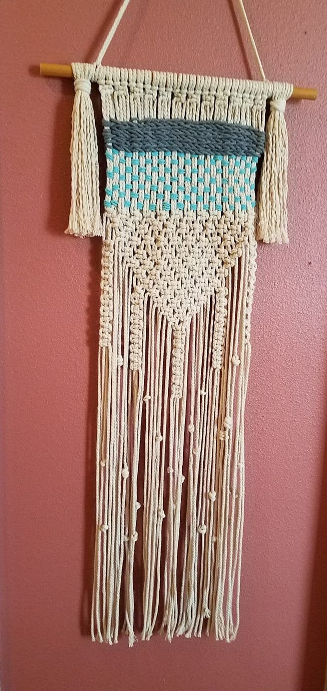 Wall Hanging Macrame w/ Removable Tassels FREE GIFT Wall Etsy