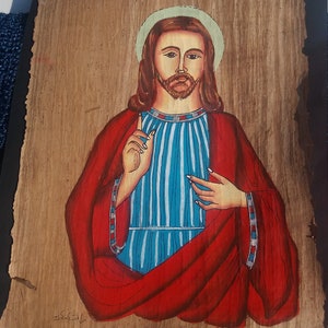Jesus Christus handgemalt auf ägyptischen Papyrus