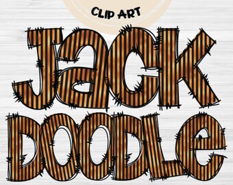 Jack Pumpkin King-krabbellettertype, Halloween-clipartalfabet (digitale download)