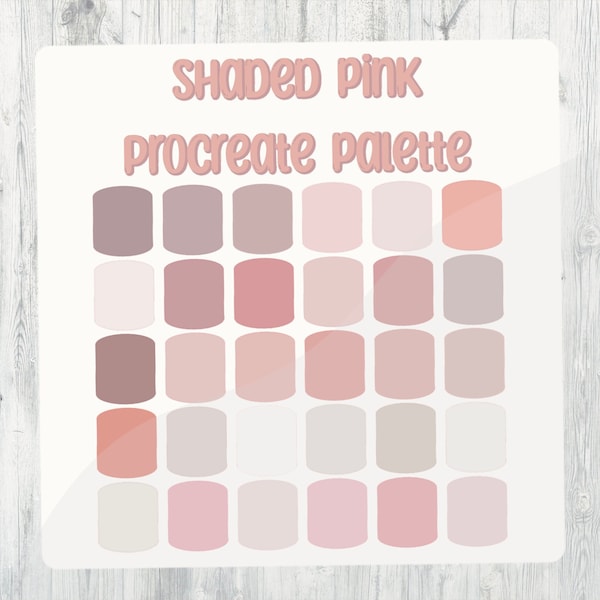 Shaded Pink Procreate Color Palette, 30 color Palette, Complimentary Colors, Digital Art, Color Swatches, Procreate Brushes, IPad Pro