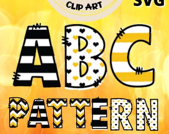 yellow black letters etsy