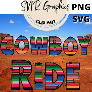 Cowboy Ride Doodle Letters PNG with Doodle Outline, Mexican Serape Font SVG, Clipart Alphabet Font Digital Download, Ready to Print, Western