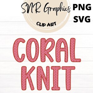 Koralle Gestrickte Buchstaben PNG, Gestrickte Schriftart SVG, Gestrickte Buchstaben, Baby Shower