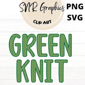 Grüne Gestrickte Buchstaben PNG , Häkelschrift SVG, Clipart Alphabet Schriftart für digitalen Download, POD, Fertig zum Ausdrucken, Gestrickte Buchstaben, Baby Shower