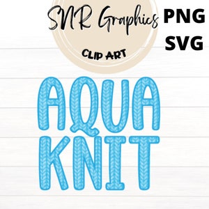 Aqua Gestrickte Buchstaben PNG , Gestrickte Schriftart SVG, Clipart Alphabet Schriftart für digitalen Download, POD, Fertig zum Ausdrucken, Gestrickte Buchstaben, Baby Shower