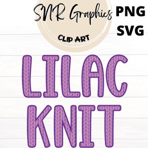 Flieder Gestrickte Buchstaben PNG , Gestrickte Schrift SVG, Clipart Alphabet Schriftart für digitalen Download, POD, Fertig zum Ausdrucken, Gestrickte Buchstaben, Baby Shower