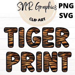 Tiger Print Bubble Letters PNG with Doodle Outline, Safari Font SVG, Clipart Alphabet Font for Digital Download, POD, Ready to Print