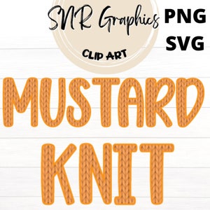 Senf gestrickte Buchstaben PNG , Häkelschrift SVG, Clipart Alphabet Schriftart zum digitalen Download, POD, Fertig zum Ausdrucken, Gestrickte Buchstaben, Baby Shower