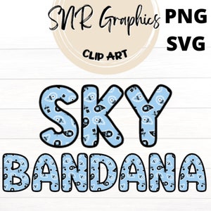Letras de burbuja de pañuelo azul cielo PNG con contorno de garabato, fuente Paisley SVG, fuente alfabética Clipart para descarga digital, POD, listo para imprimir
