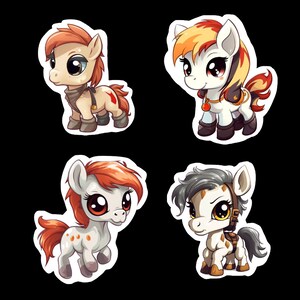 Kawaii Horse Magnets, Decorative Magnets, Horse Magnets, Horse Decor Magnet, Fridge Magnet, Cartoon Pony Magnets, Cartoon Horse Magnets