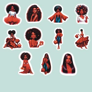 Black Women Stickers, Set of 22 Stickers, Classy Black Woman Stickers, Melanin Stickers, African American Stickers, Black Girl Stickers