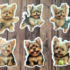Yorkie, Set of 24 Stickers, Sticker, Journal Sticker, Scrapbook Stickers, Dog Stickers, Puppy Stickers, Cute Dog Sticker