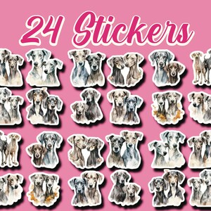 Greyhound Stickers, Set of 24 Stickers, Love Stickers, Couple Sticker, Dog Stickers, Wedding Stickers, Puppy Stickers, Valentine Stickers