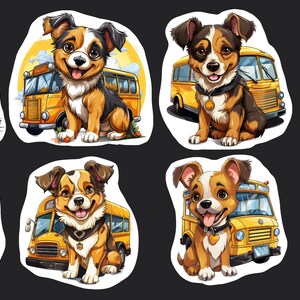 Chihuahua School Bus Dog Stickers, Set of 24 Stickers, Journal Sticker, Die Cut Sticker, School Sticker, Chihuahua Sticker, Teachers