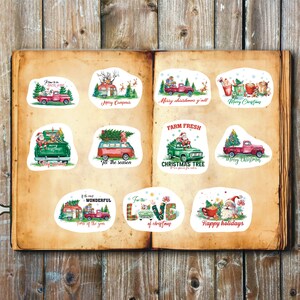 Christmas Camping Sayings Stickers, Set 22 Stickers, Journal Sticker, Die Cut Stickers, Camping Stickers, Christmas Stickers, Camper Sticker