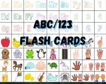 Kindergarten Flash Cards - Etsy