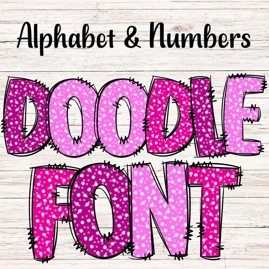 Raspberry Lettering Raspberry Confetti Doodle Letters PNG With Doodle Outline, Clipart ...