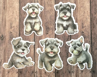 Miniature Schnauzer, Set of 20 Stickers, Sticker, Journal Sticker, Scrapbook Stickers, Dog Stickers, Puppy Stickers