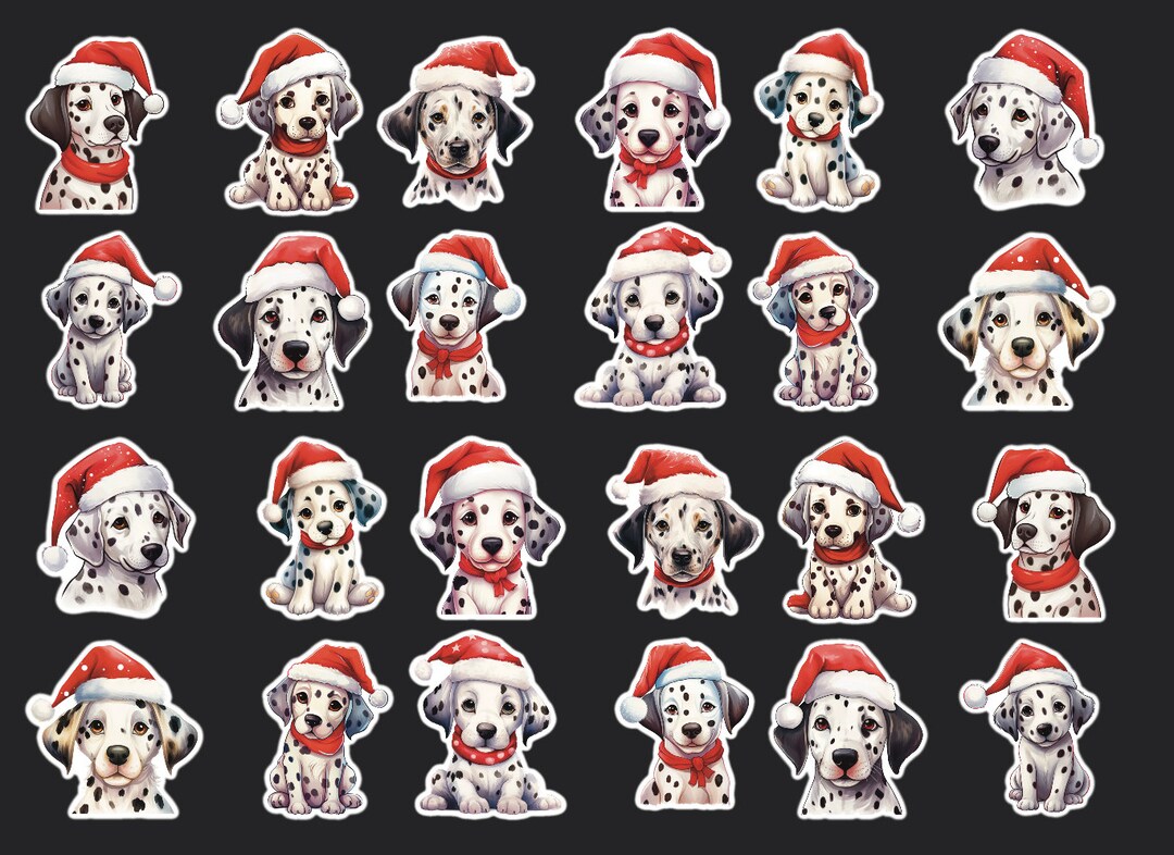 Dalmatian Stickers Set of 24 Stickers Christmas Stickers Etsy