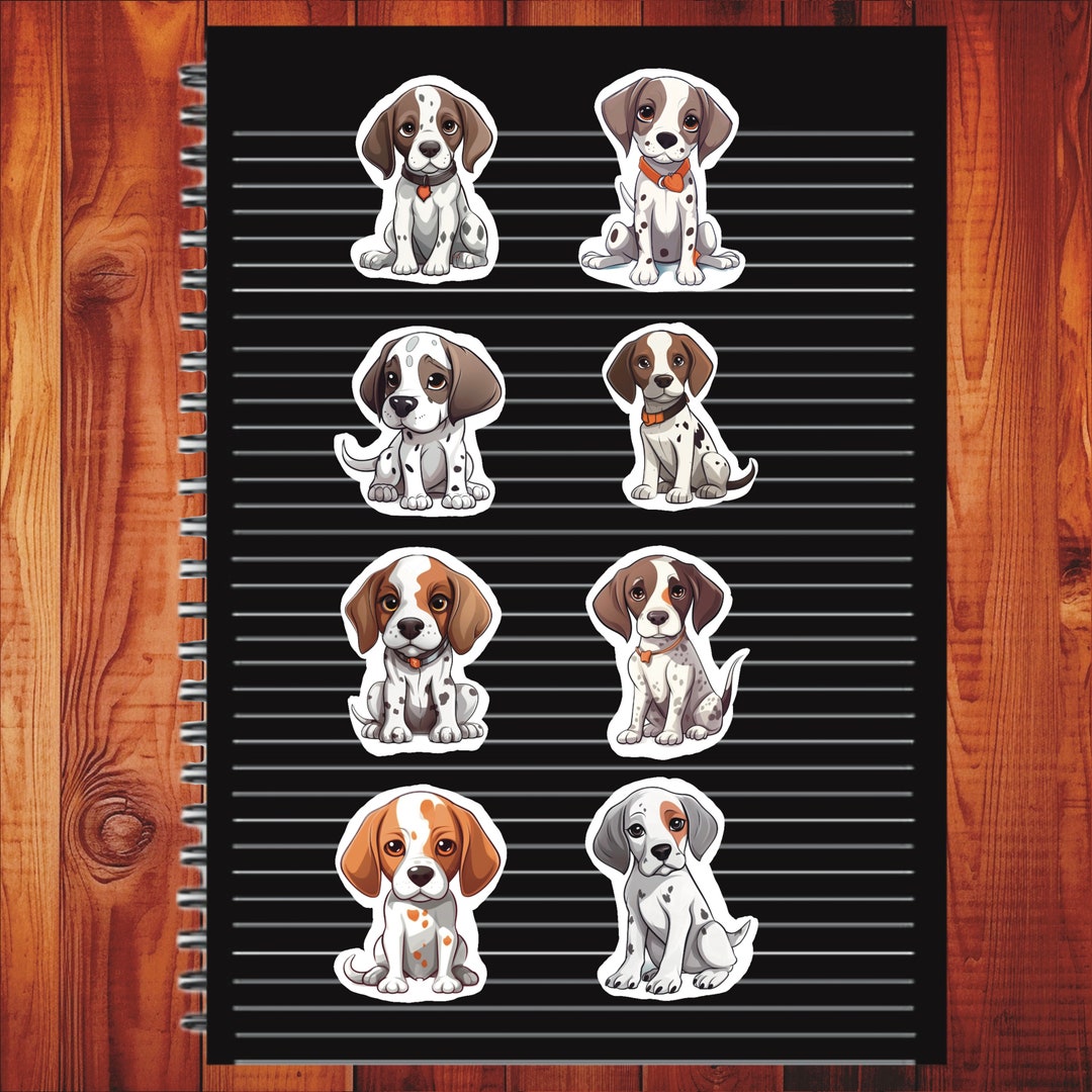 Kawaii English Pointer Set of 24 Stickers, Sticker, Journal Sticker ...