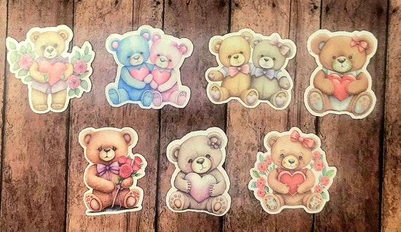 Cute Kawaii Fuzzy Bear Die Cut Stickers