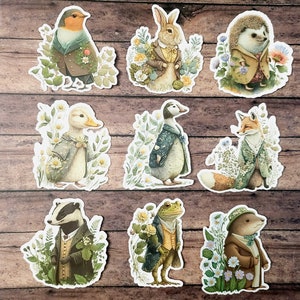 Cottagecore, Set of 27 Stickers, Sticker, Journal Sticker, Die Cut Stickers, Boho Animals , Fantasy Sticker Woodland Creature