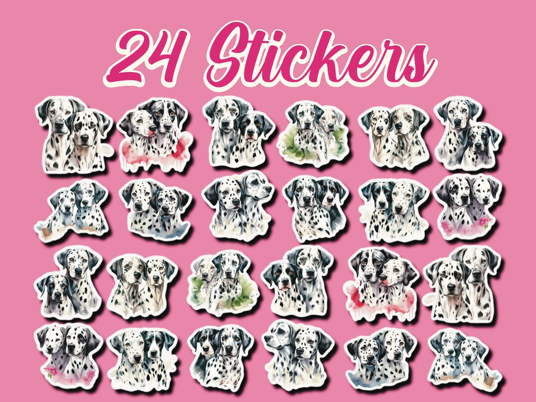 Dalmatian Stickers Set of 24 Stickers Love Stickers Couple Etsy