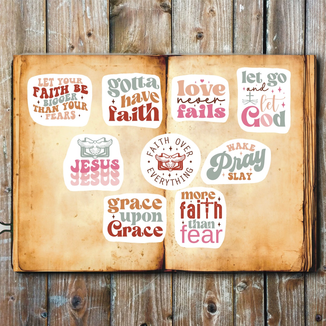 Religious Sayings, Set 18 Stickers, Journal Sticker, Die Cut Stickers ...