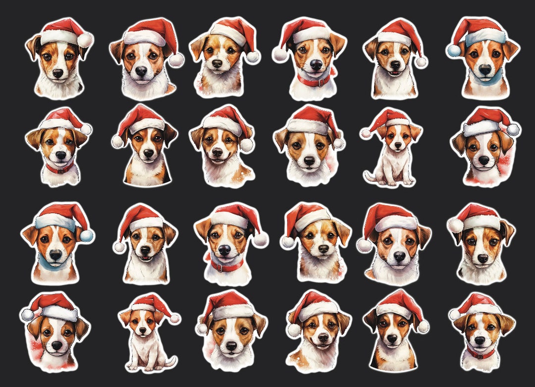 Etiquetas De Regalo De Navidad Para Perros Jack Russell Terrier, Autoadhesivas, 2 Hojas De 21 Etiquetas, 42 Etiquetas En Total - México